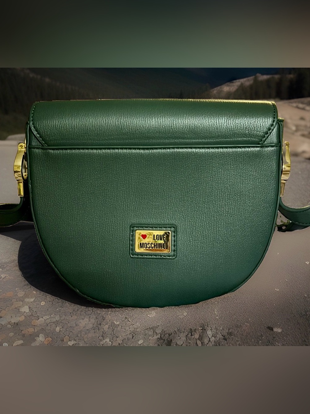 Love Moschino Fancy Heart Emerald Green Crossbody Bag - Picture 3 of 9